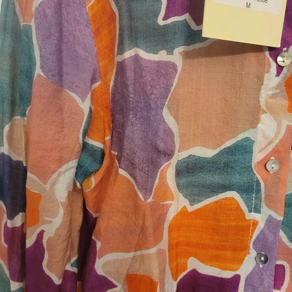 Easy Clothes Luxe Colorful Abstract Sheer Blouse - Picture 5 of 7